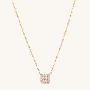 MEJURI - Pavé Diamond Cushion Necklace